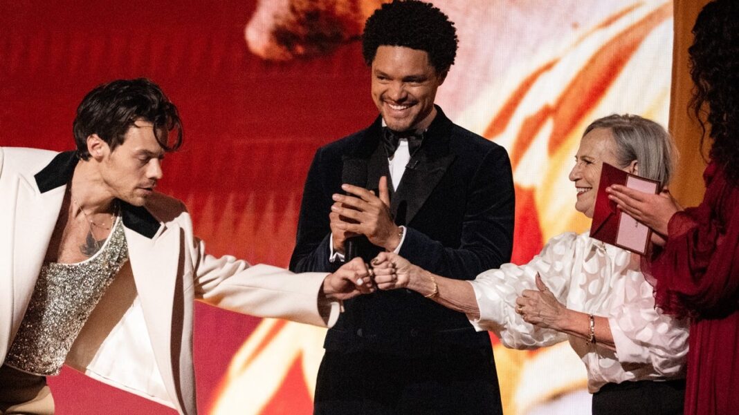 Harry Styles Superfan 'Grandma' Reina Dishes on Their GRAMMYs Moment