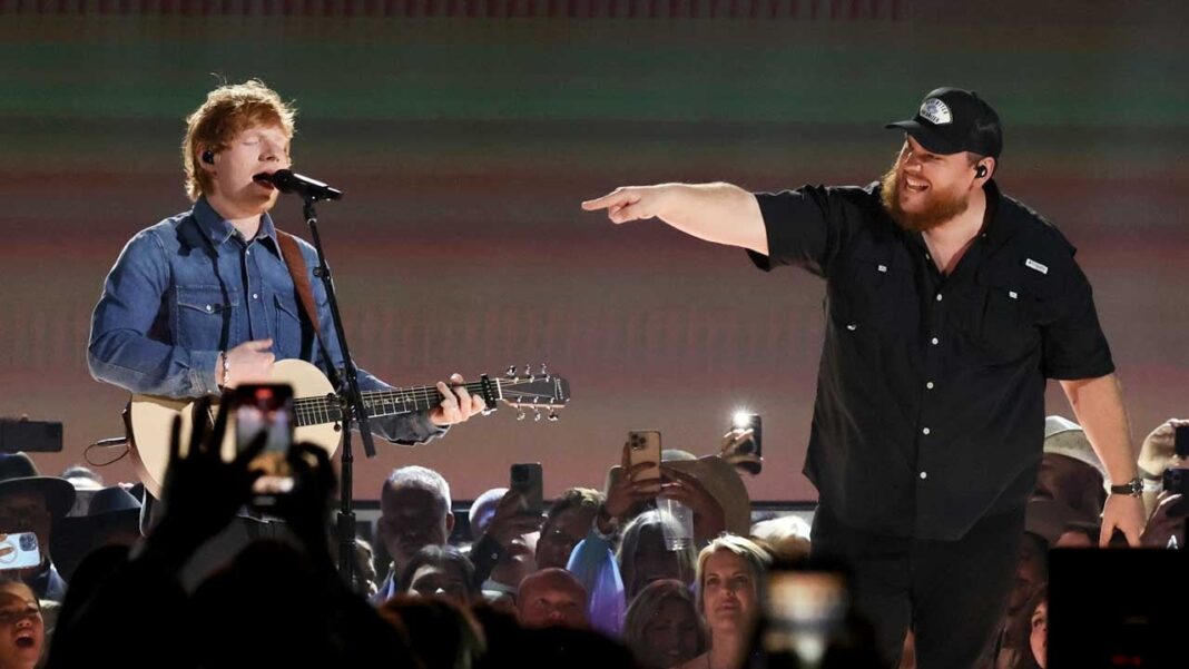 Ed Sheeran Brings Out Luke Combs for Surprise Duet at 2023 ACM Awards