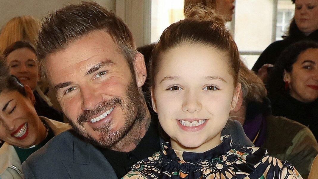 David Beckham and Harper Attend Harry Styles Concert in London