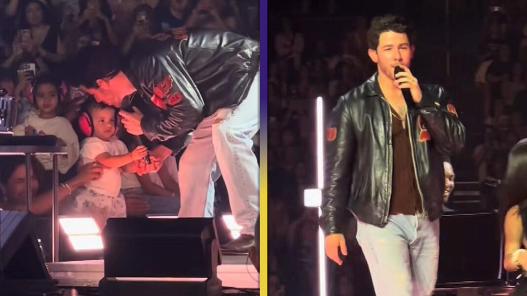 Nick Jonas Kisses Daughter Malti During Serenade at Jonas Brothers Concert