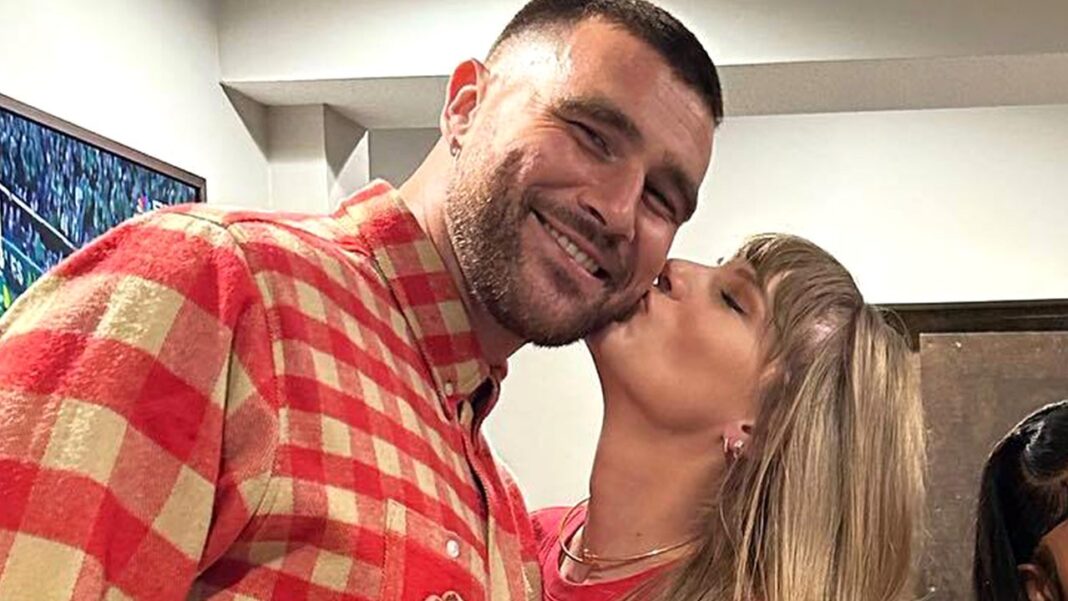 Taylor Swift Kisses Travis Kelce at Post-Game Celebration