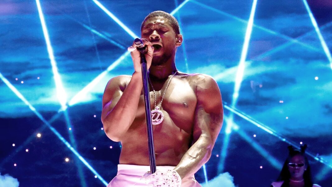 Watch Usher Strip Down During Super Bowl Halftime Show Performance