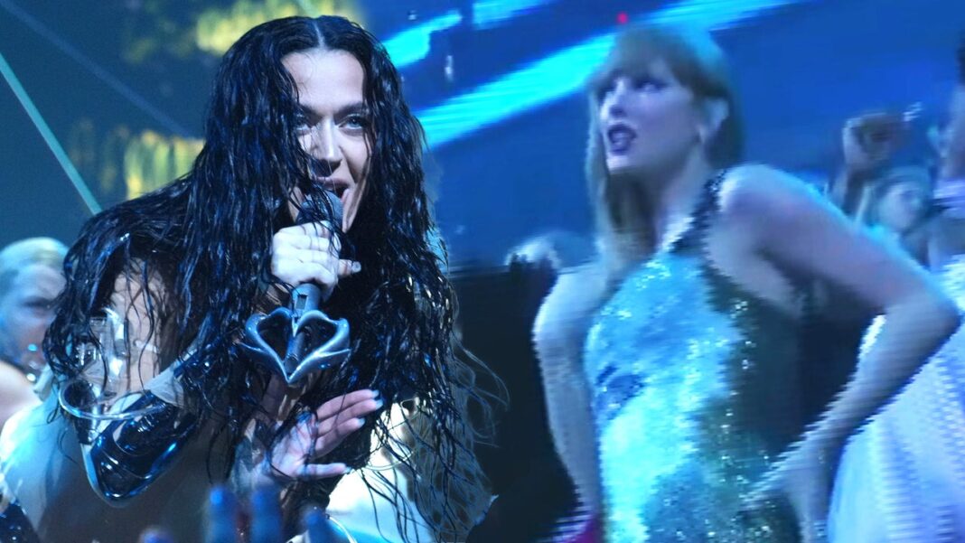 Watch Taylor Swift Jam Out to Former Rival Katy Perry's VMAs Performance